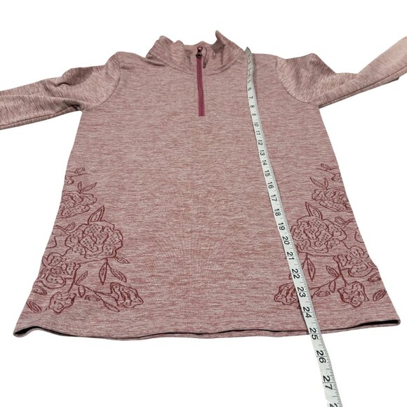 CALIA Seamless 1/4 Zip Pullover Floral Ombre Mesa Rose Size M - Picture 9 of 9
